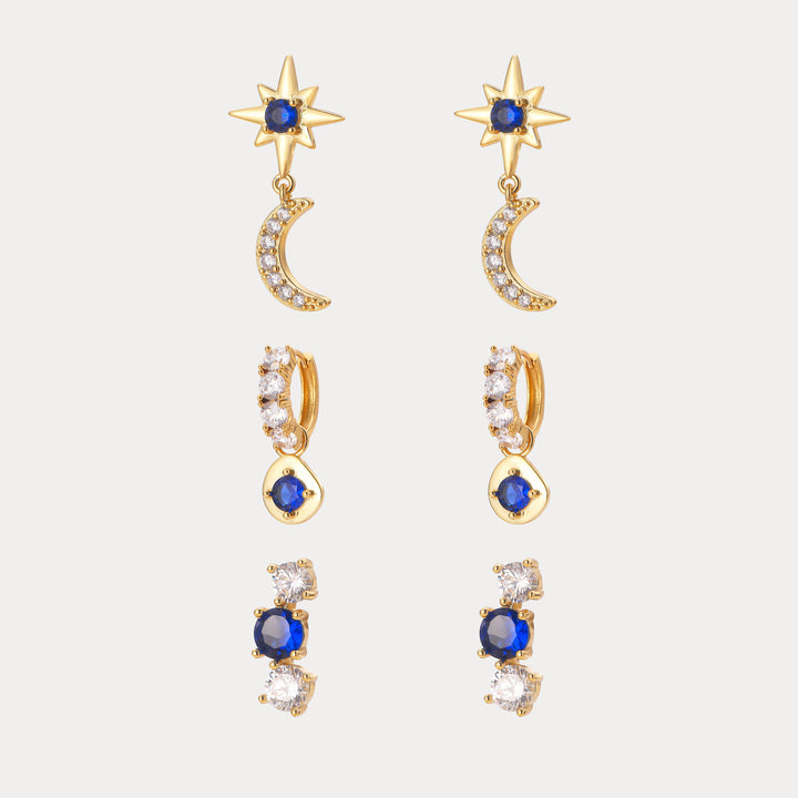 Moon and Star Earring Sets