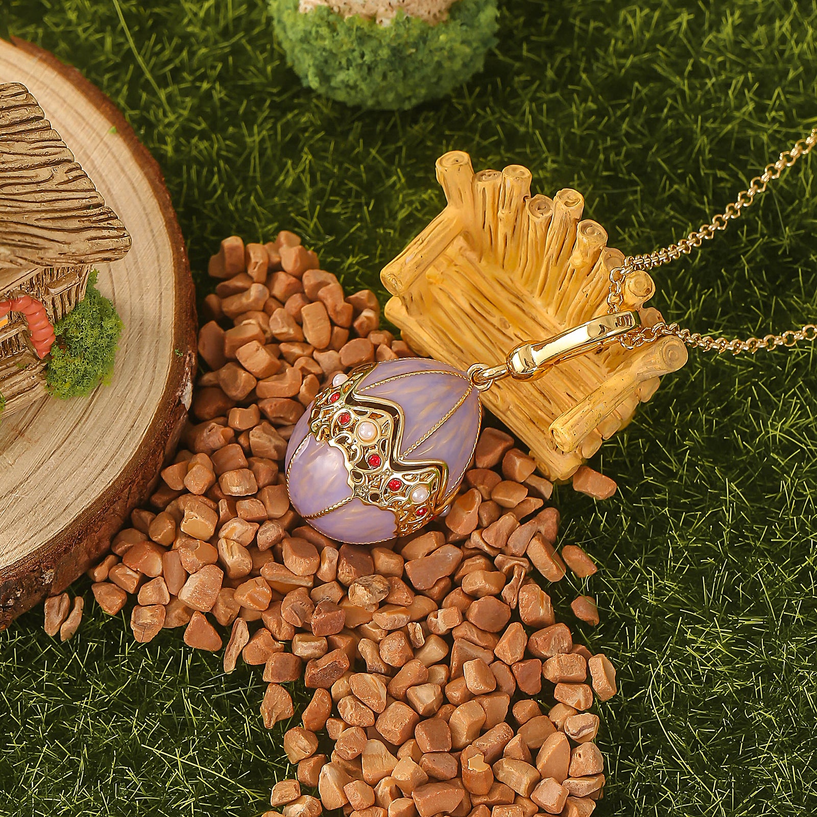 Chicken in Egg Locket Necklace