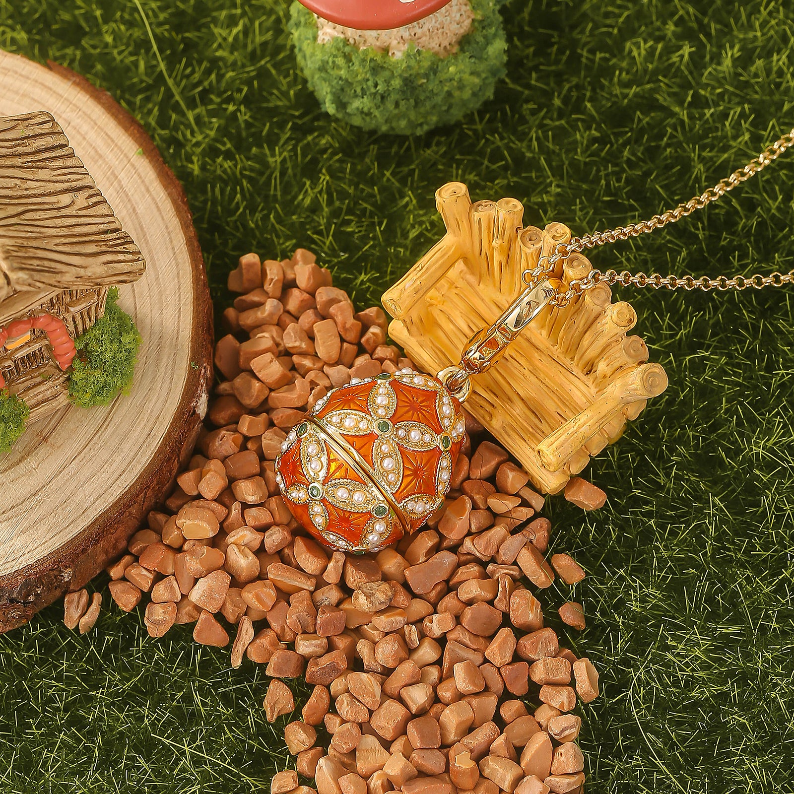 Highland Cow Egg Locket Necklace