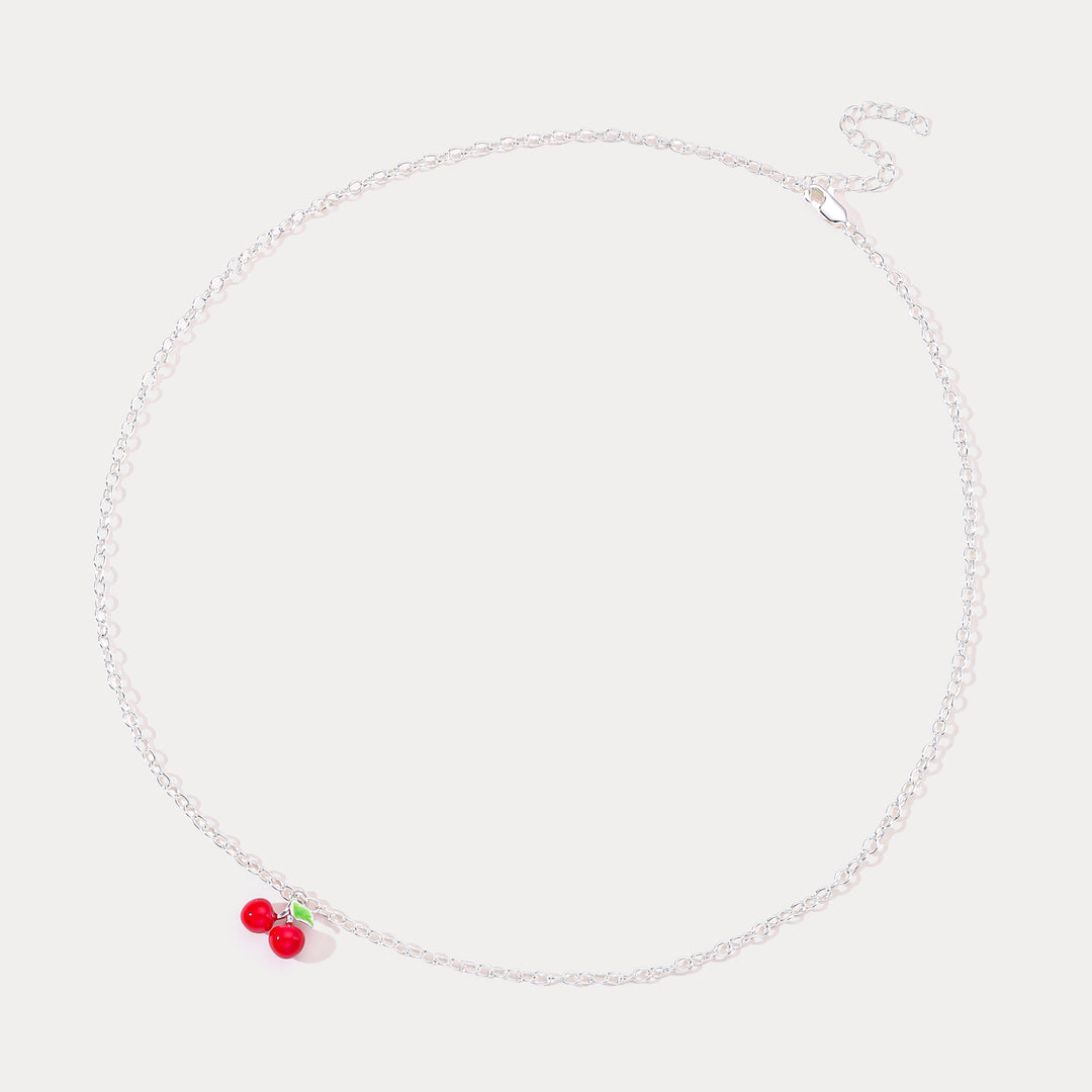 Silver Cherry Necklace