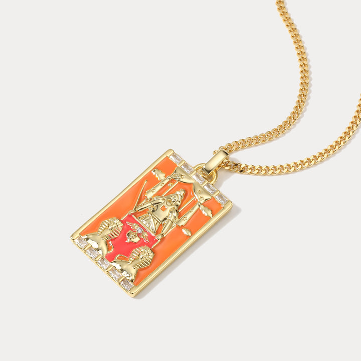 The Chariot Tarot Card Necklace Spiritual Gift Jewelry Ideas For Girls