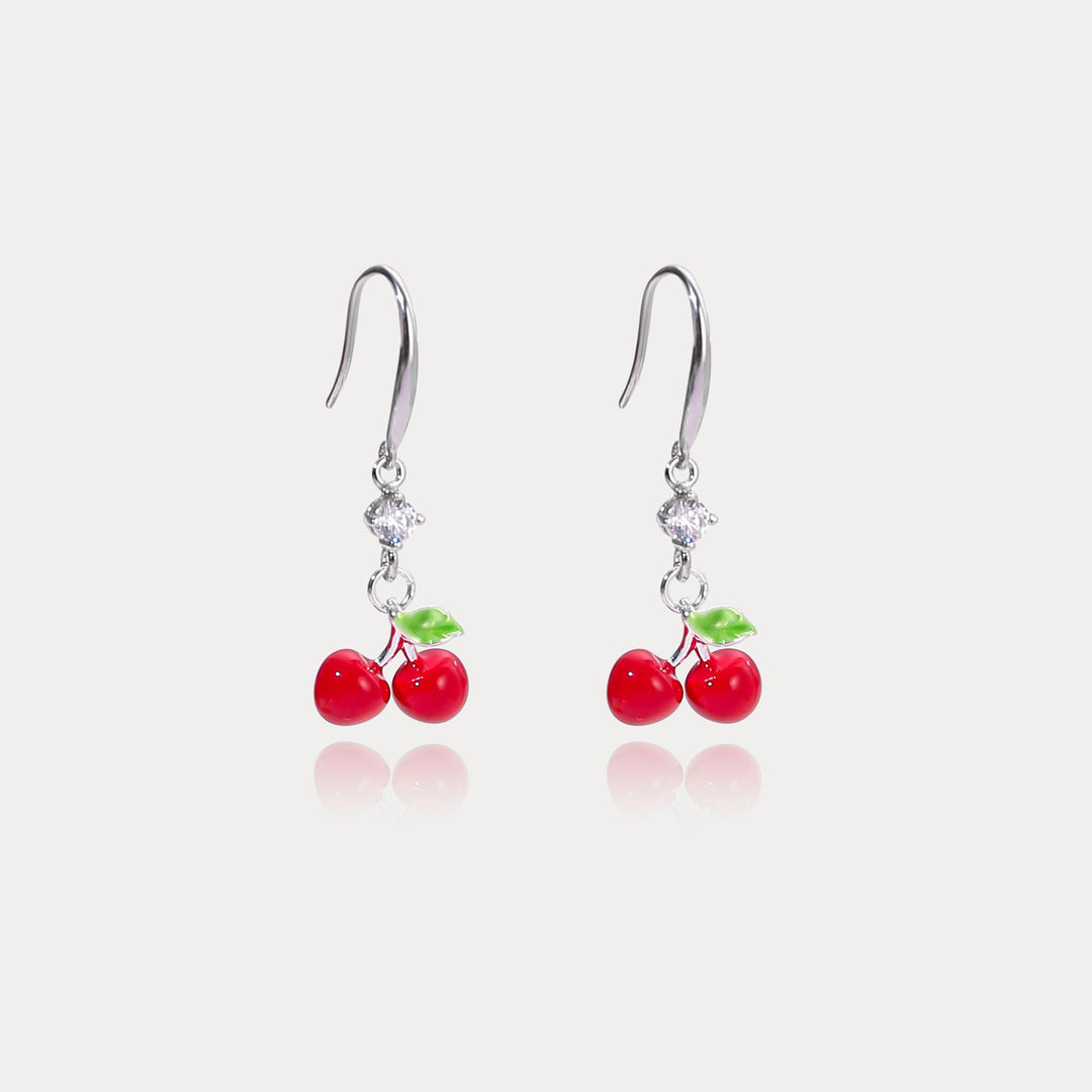 Selenichast Silver Cherry Earrings