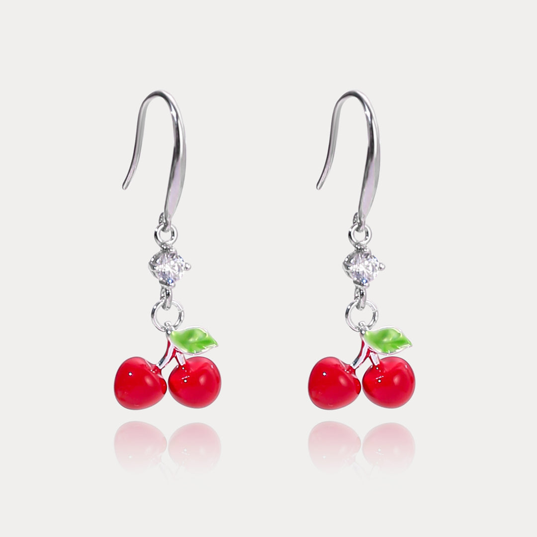 Selenichast Silver Cherry Earrings