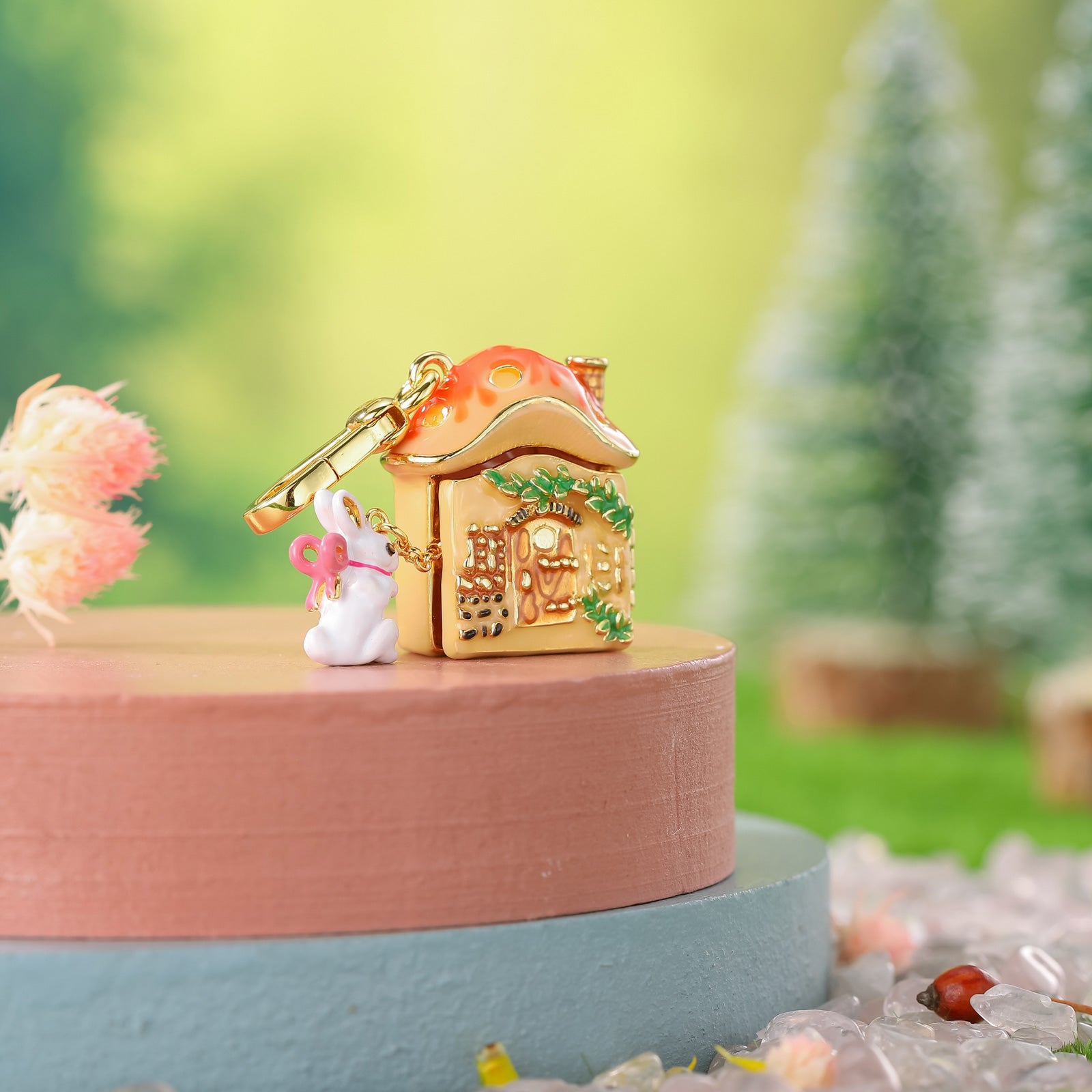 Mushroom House Rabbit Necklace