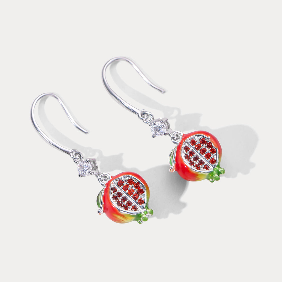 Silver Pomegranate Earrings