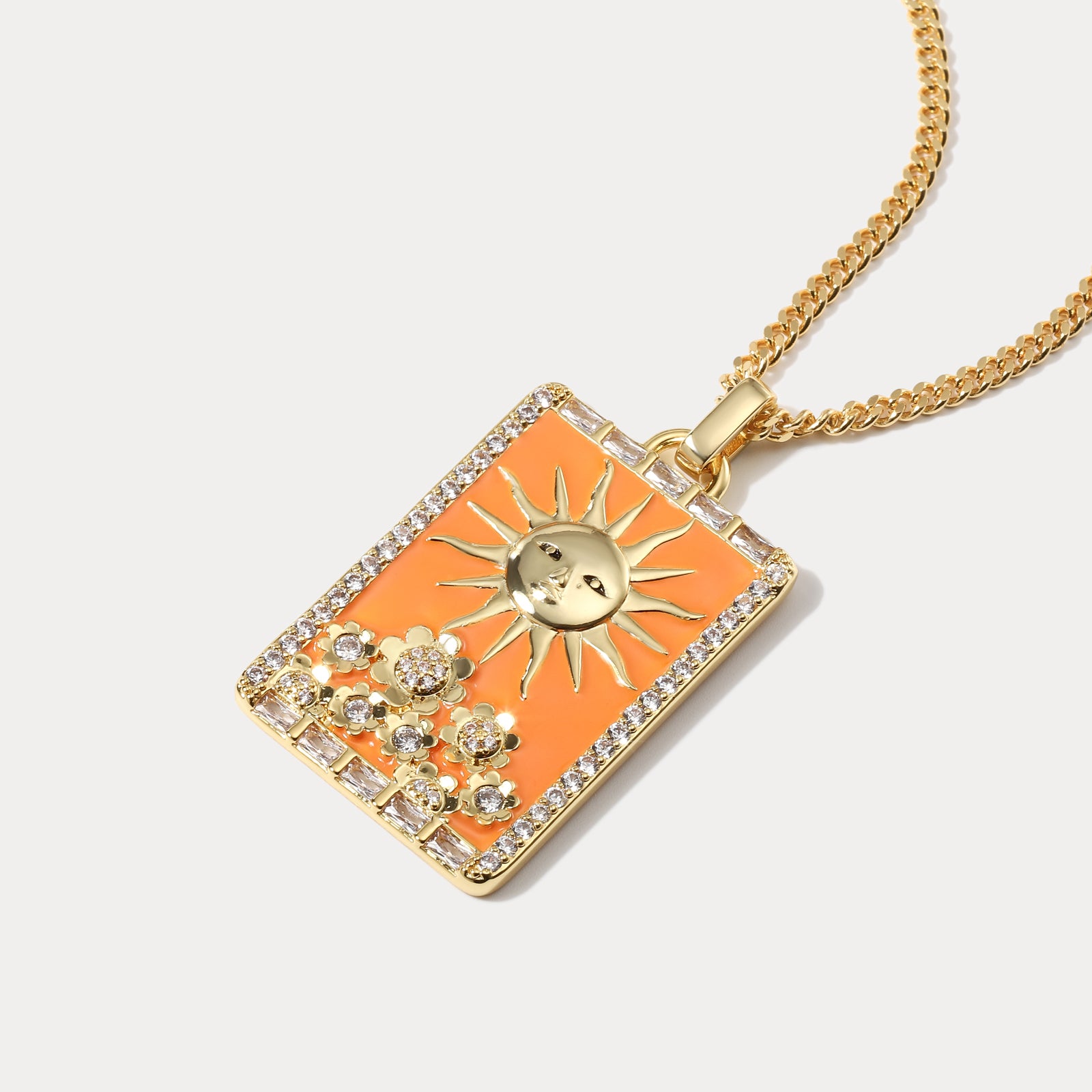 The Sun Facade Tarot Card Necklace