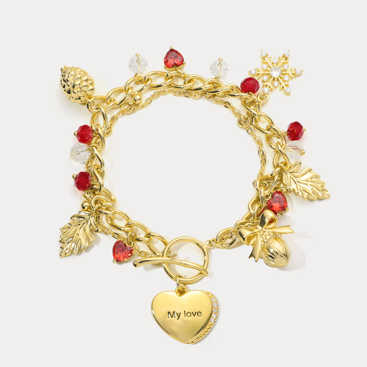 Christmas Personalized Heart Bracelet