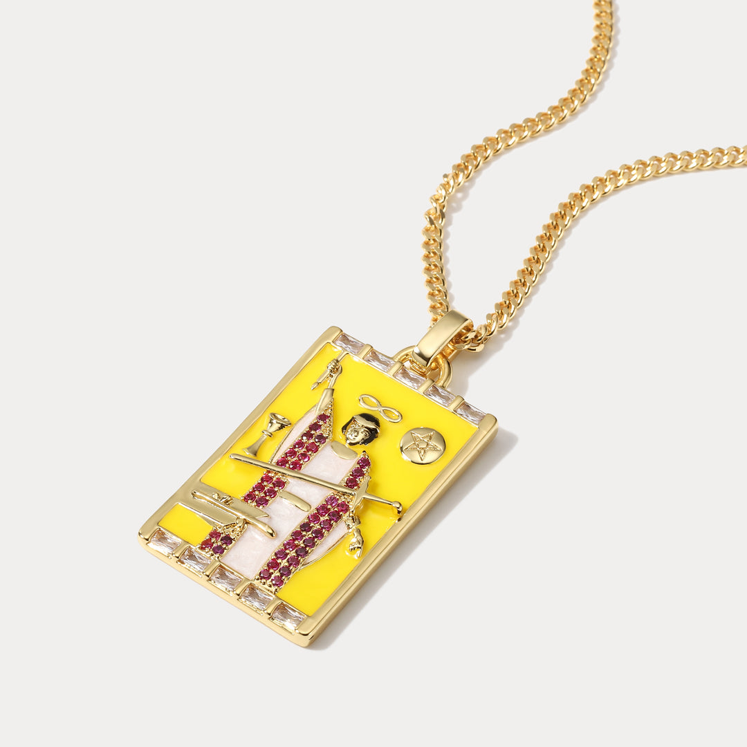 Selenichast The Magician Tarot Card Necklace