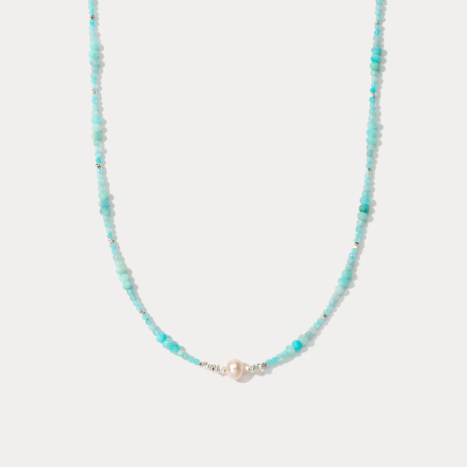 Sky Blue Seed Beads Necklace