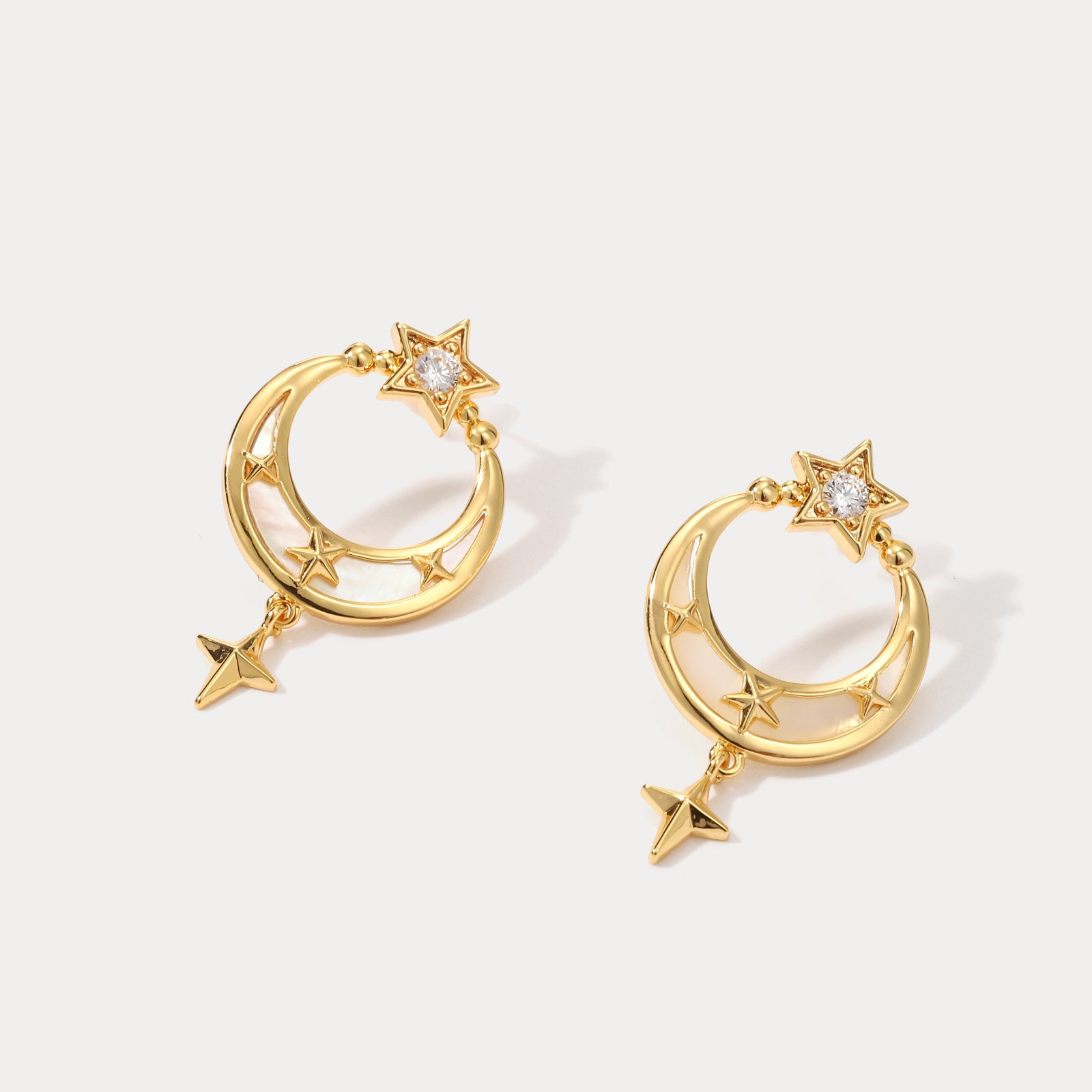Crescent North Star Fashion Earrings