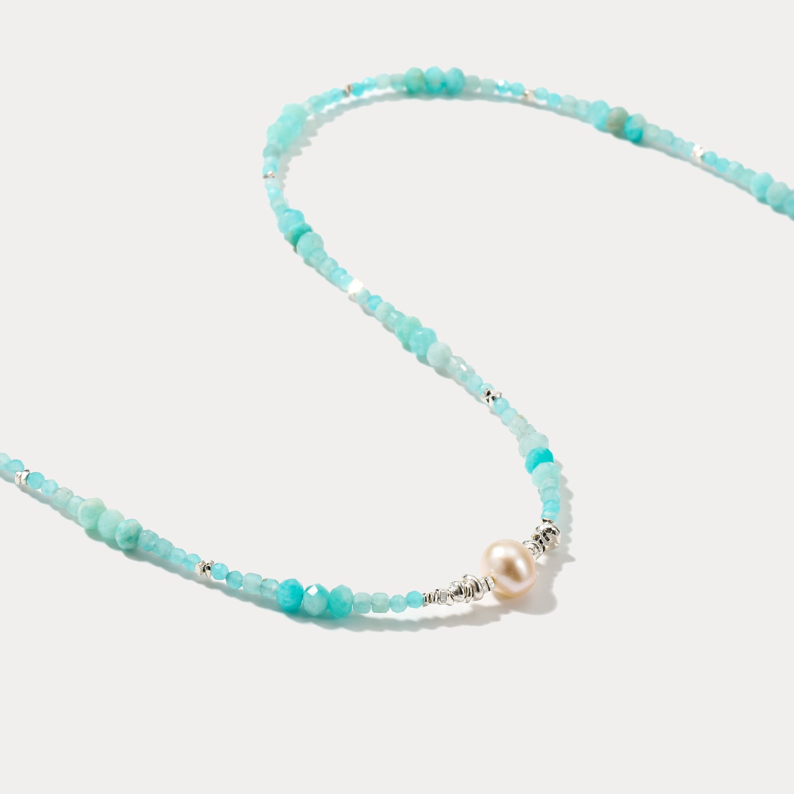 Light Blue Seed Bead Necklace