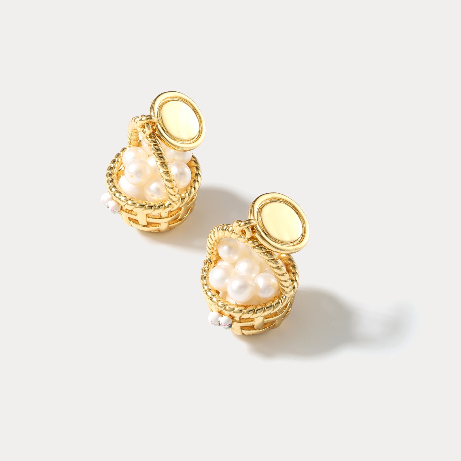 Baskets of Pearls Earrings Gift for Friend