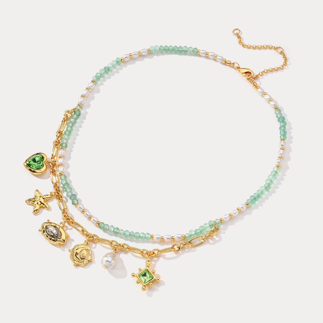 Vintage Charm Bead Necklace