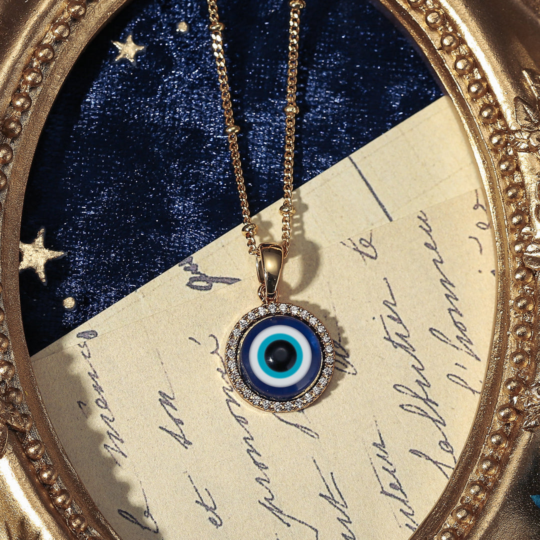 Collar de la cadena de ojos del mal azul oscuro