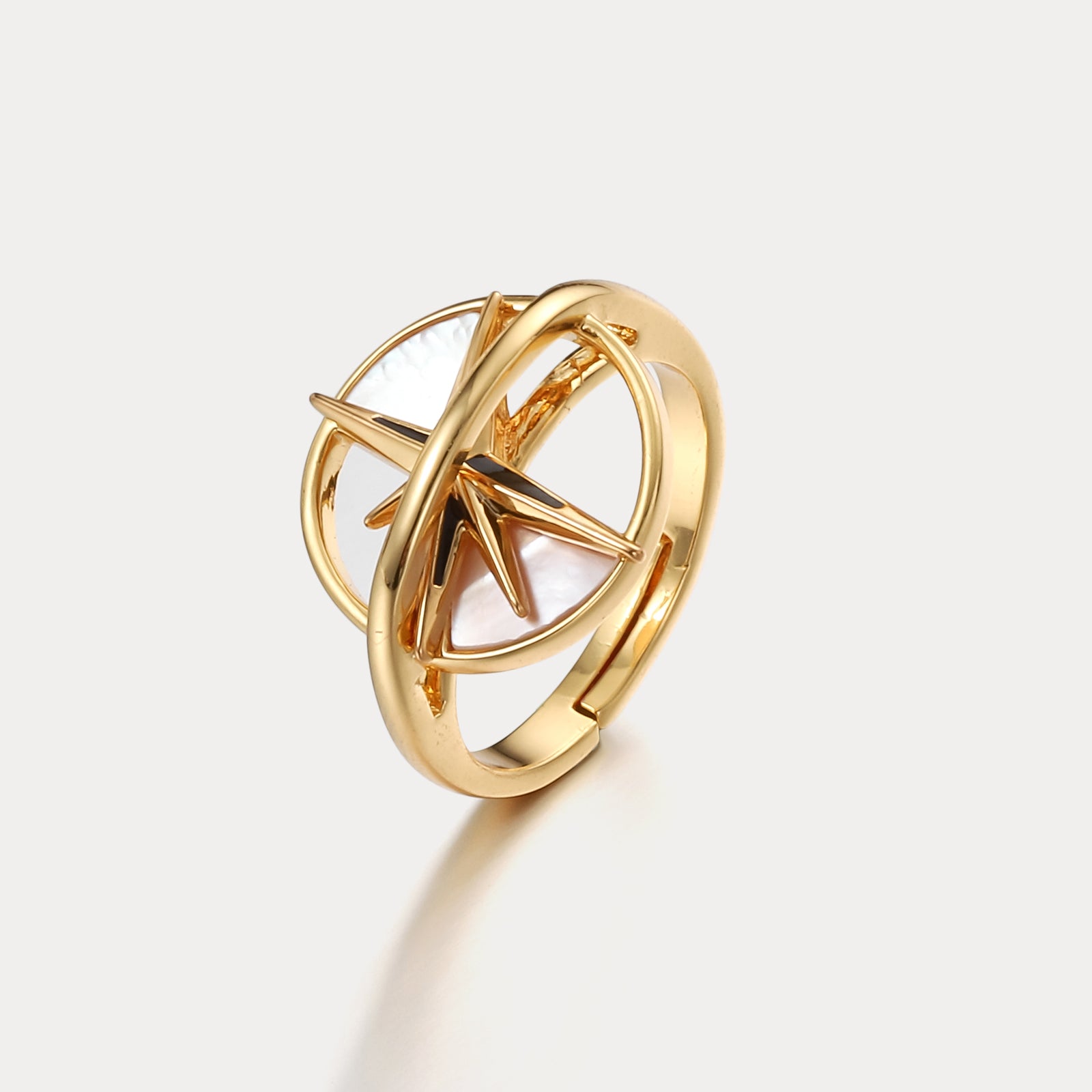 Sphere North Star Gold Pearl Ring