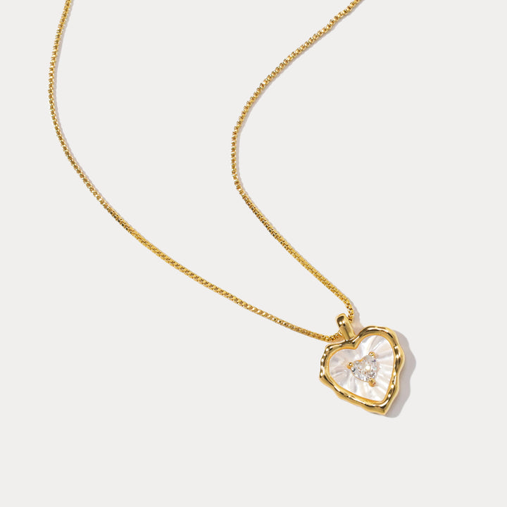 Selenichast Shell Heart Pendant Necklace