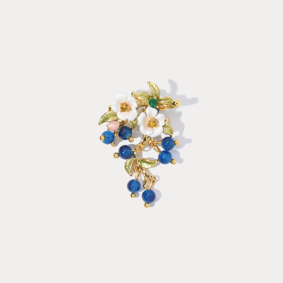 Blueberry Flower Brooch