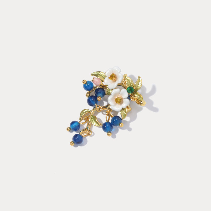 Blueberry Flower Brooch