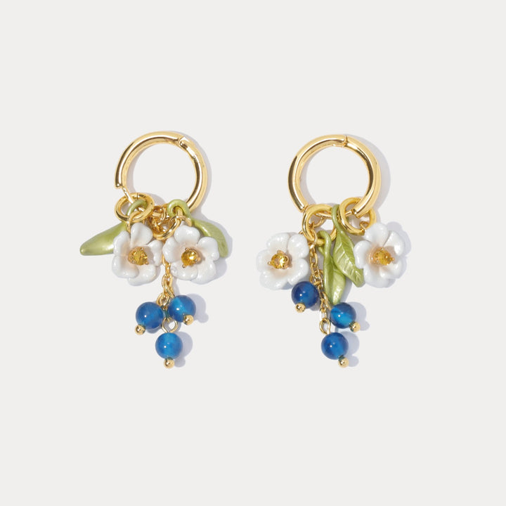 Selenichast Blueberry Flower Earrings