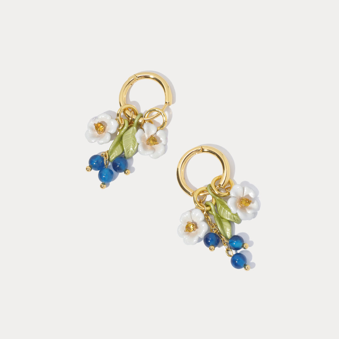 Selenichast Blueberry Flower Earrings