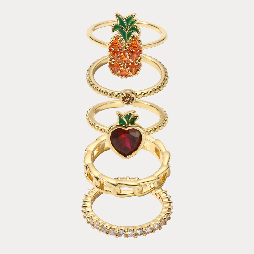 Selenichast Summer Fruit Ring Set