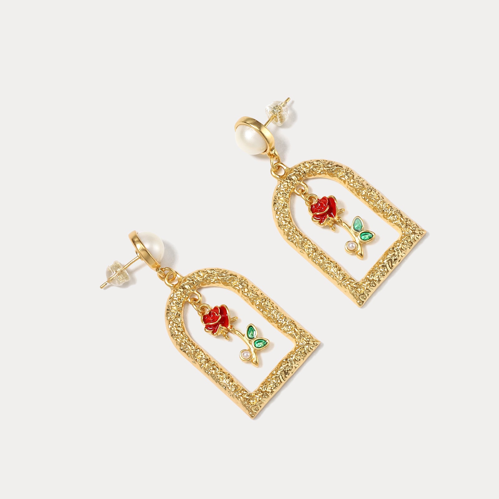 Vintage Garden Rose Dangling Earrings Gift Ideas for Women