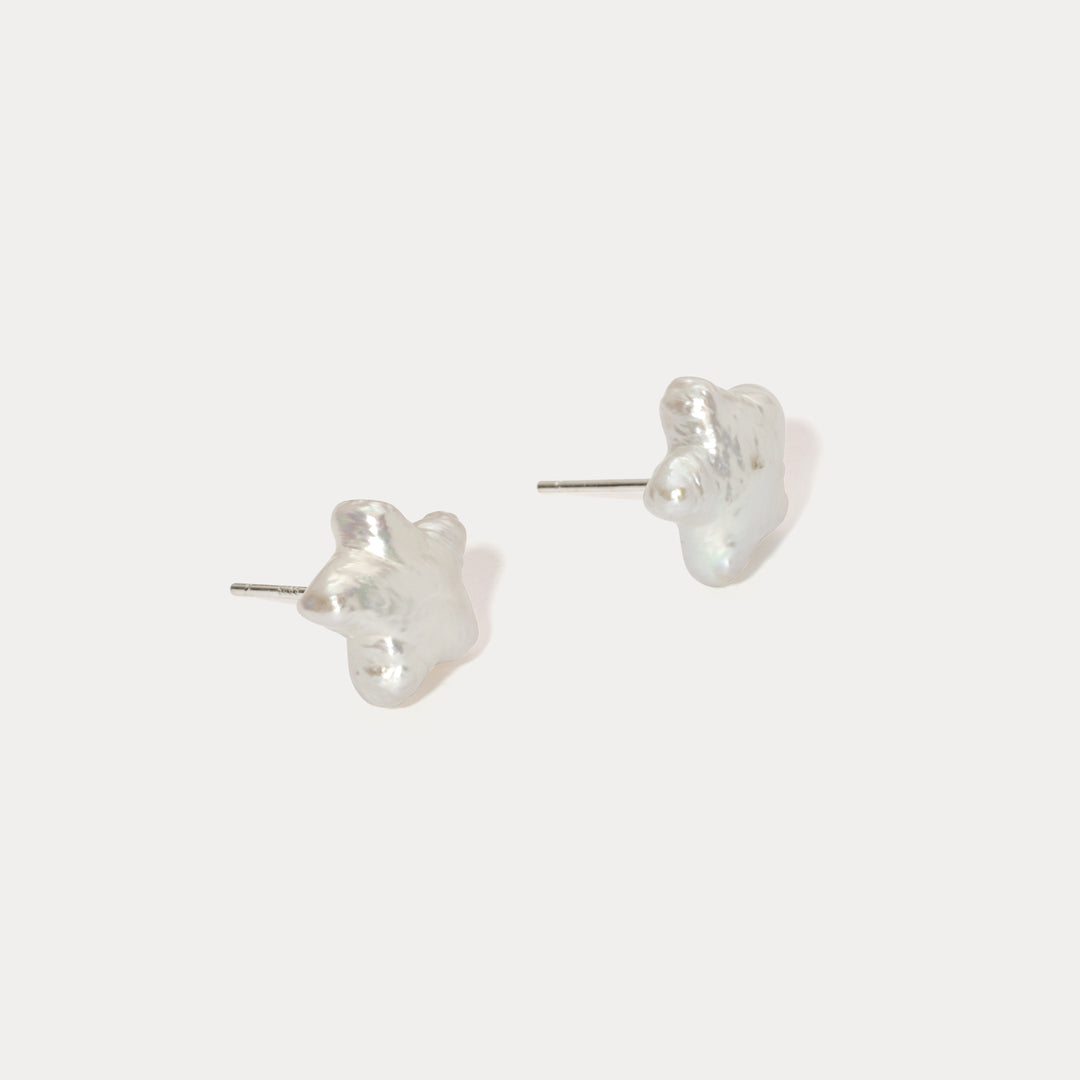 Selenichast Pearl Star Stud Earrings