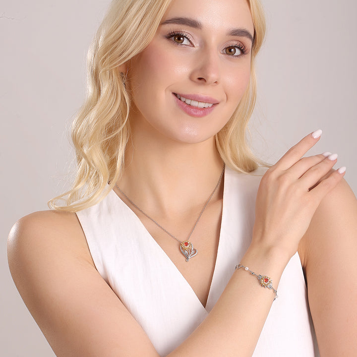 Sunflower Heart Necklace