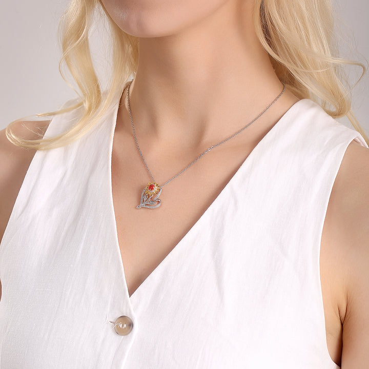 Sunflower Heart Necklace Gfit For Woman