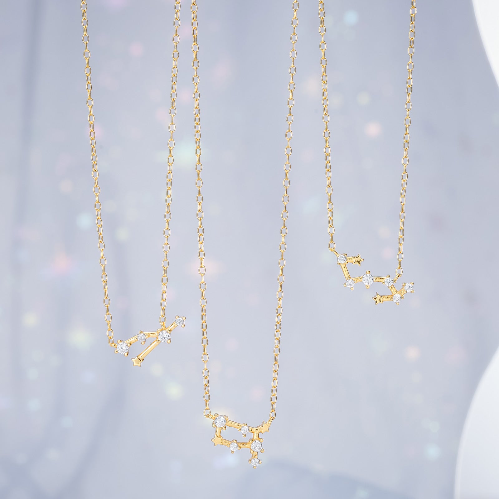 Silver Scorpio Constellation Necklace Set