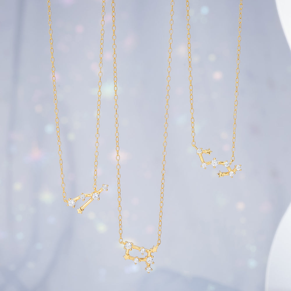 Silver Scorpio Constellation Necklace Set