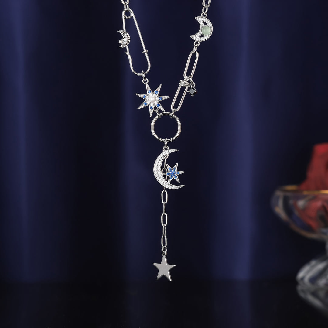 Selenichast Guardian of the Moon and Star Y Lariat Necklace long