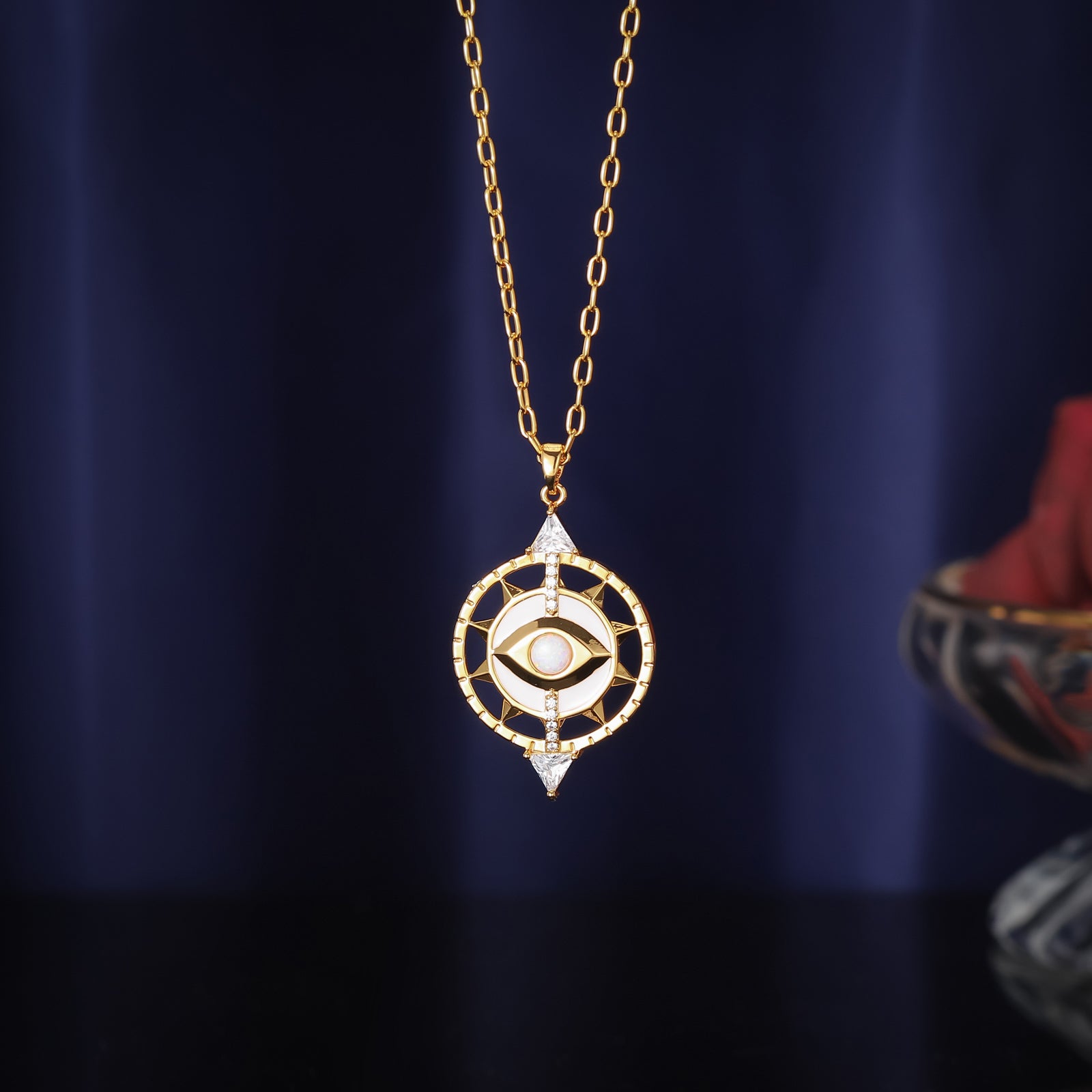 Cosmic Evil Eye Gold Necklace