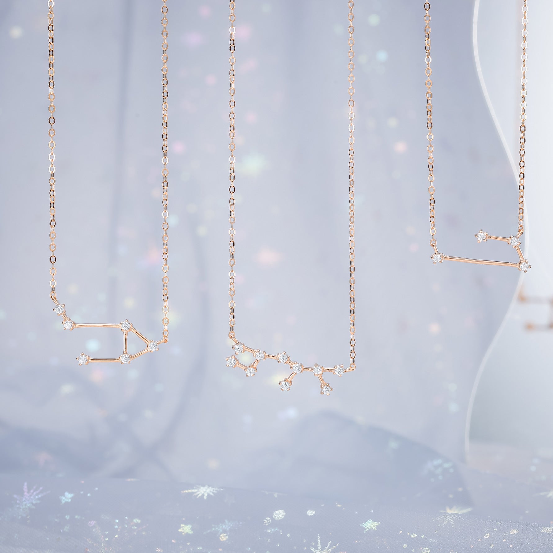 Rose Gold Constellation Chain Necklace Set