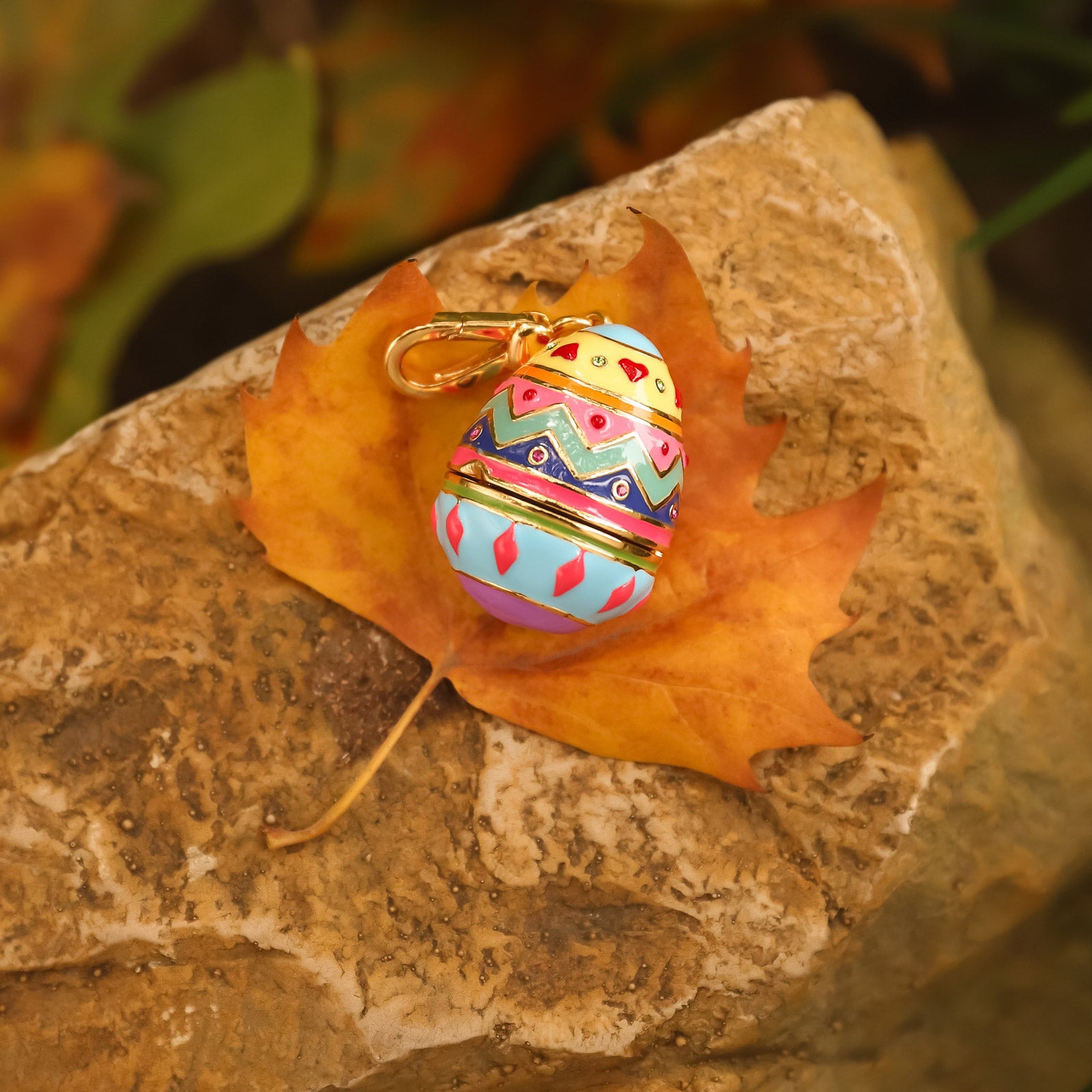 rooster zodiac easter egg pendant autumn jewelry
