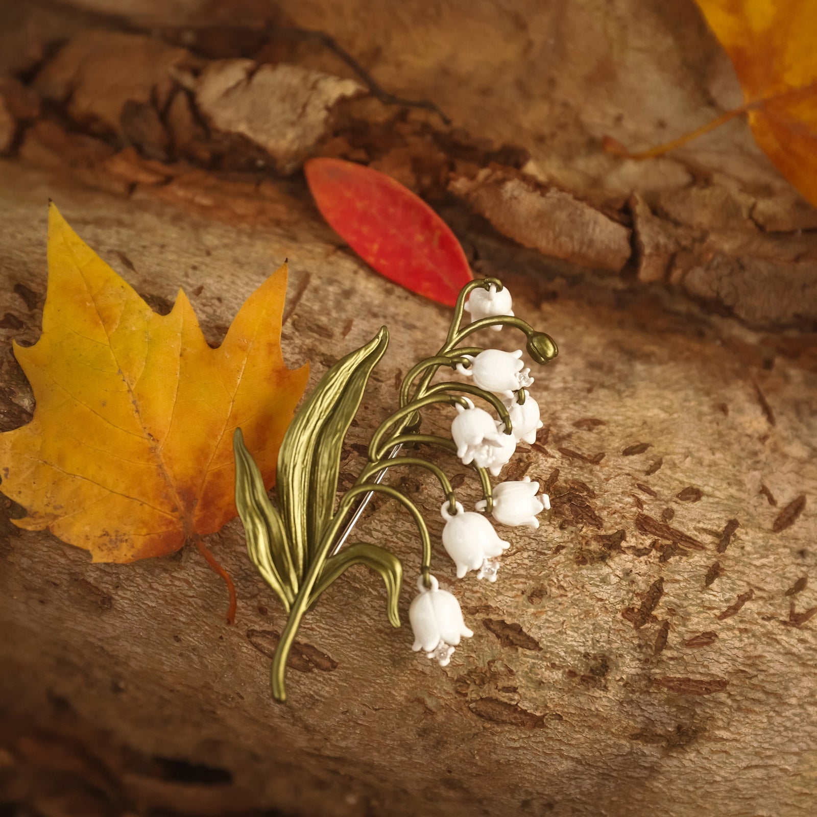 Autumn Lily Of The Valley Brooch