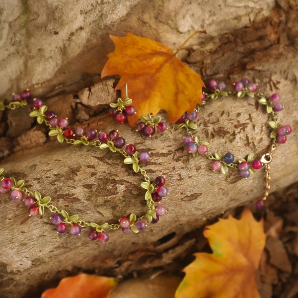 Engraved Autumn Leaves Bracelet with Personalized Initial