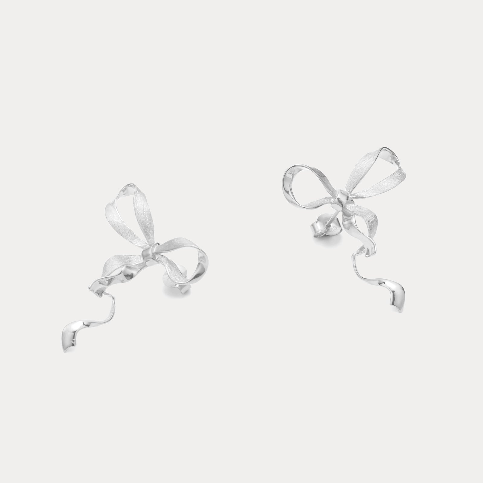 Silver Bow Earrings