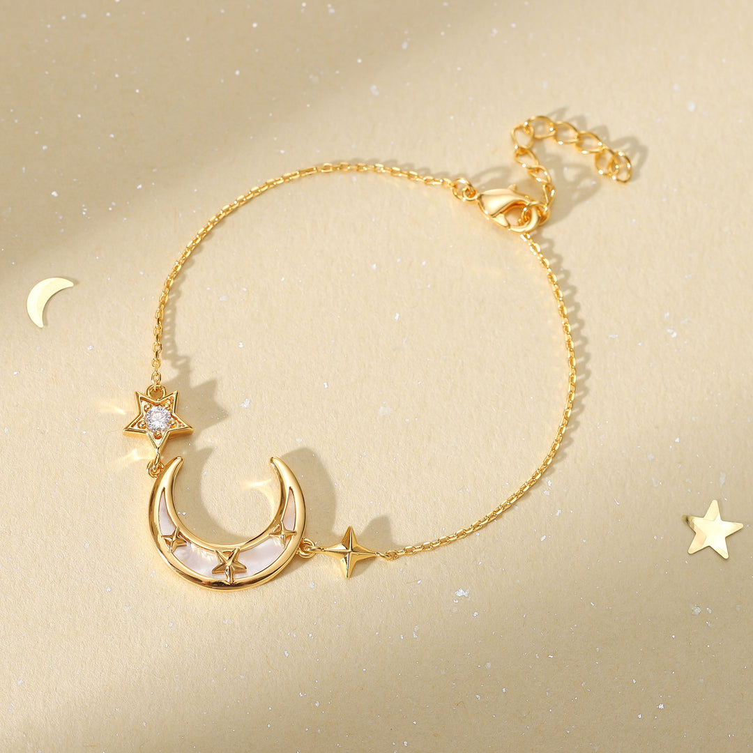 Crescent North Star Gold Bracelet