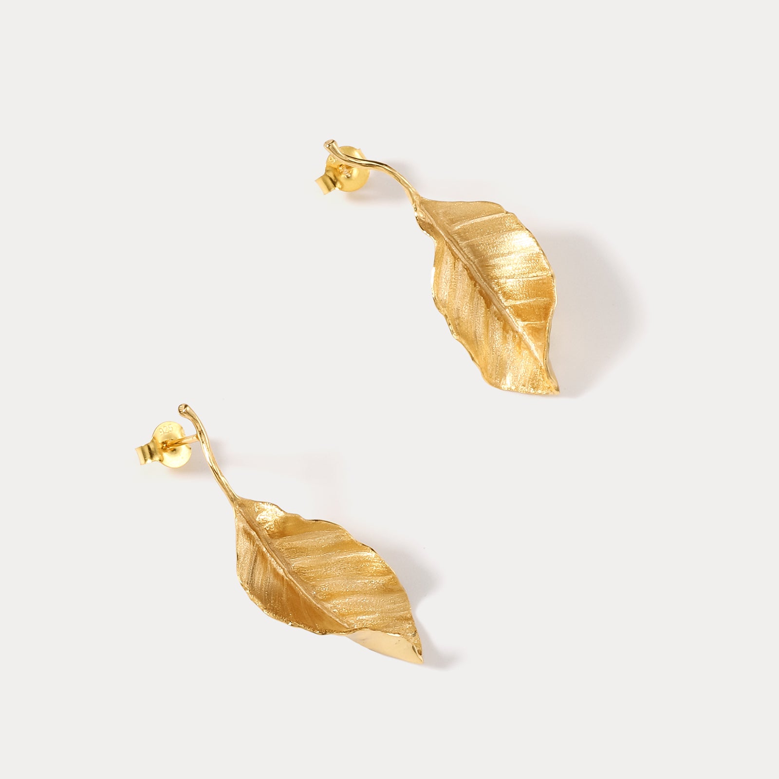 925 Sterling Silver Gold Autumn Leaves Earrings