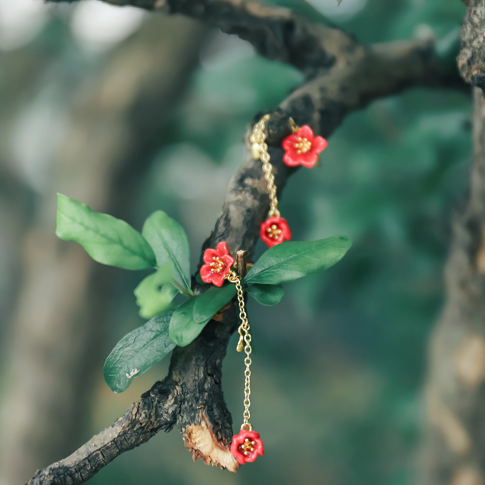 Begonia Flower Gold Earrings