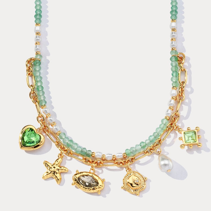 Vintage Charm Bead Necklace
