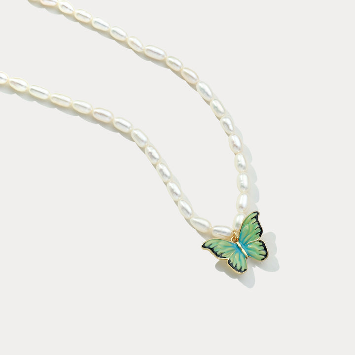 Butterfly Pearl Necklace