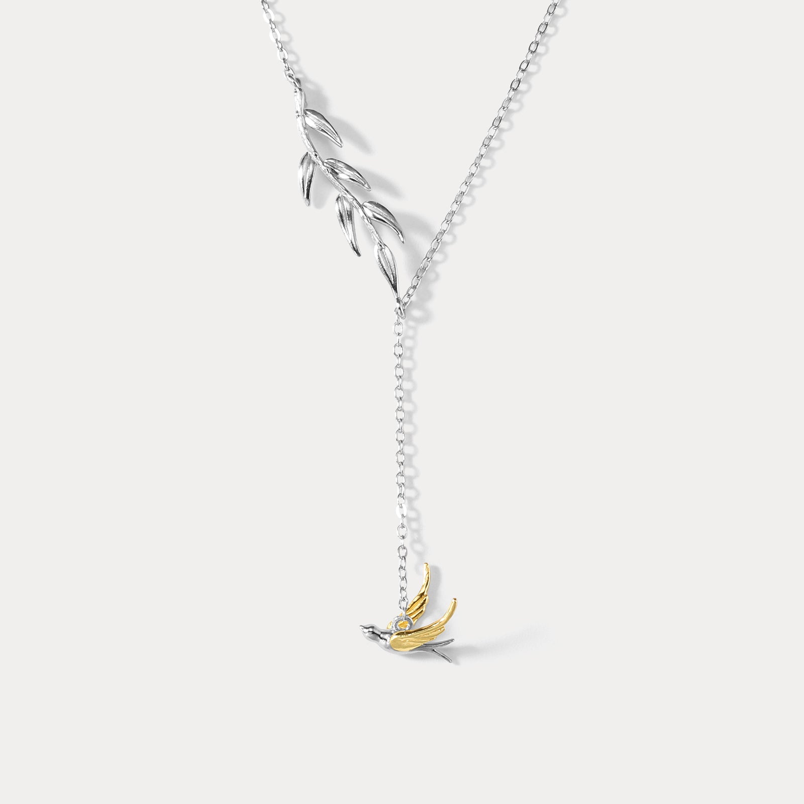 Selenichast Silver Swallow & Willow Necklace