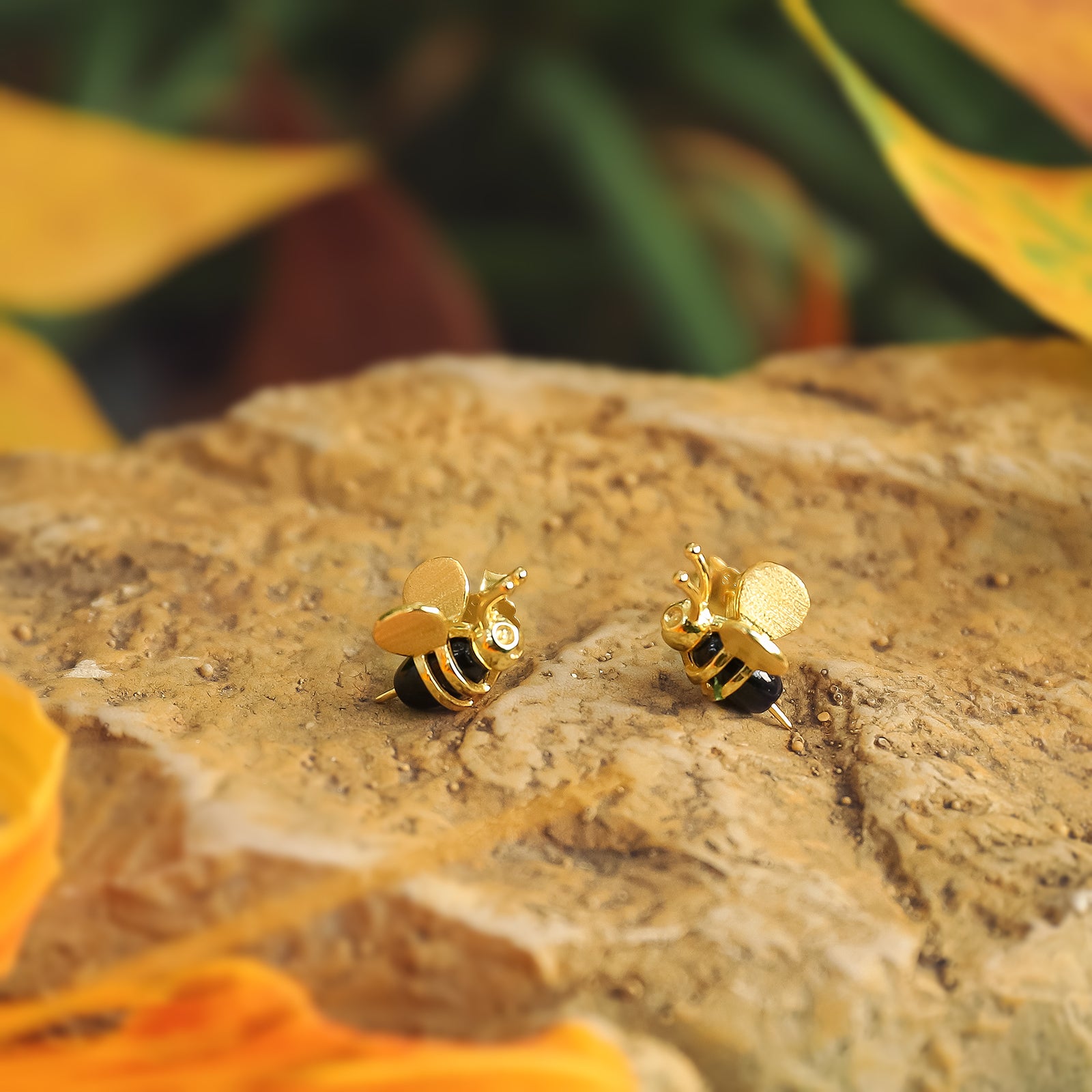 Enamel Honey Bee Stud Earrings
