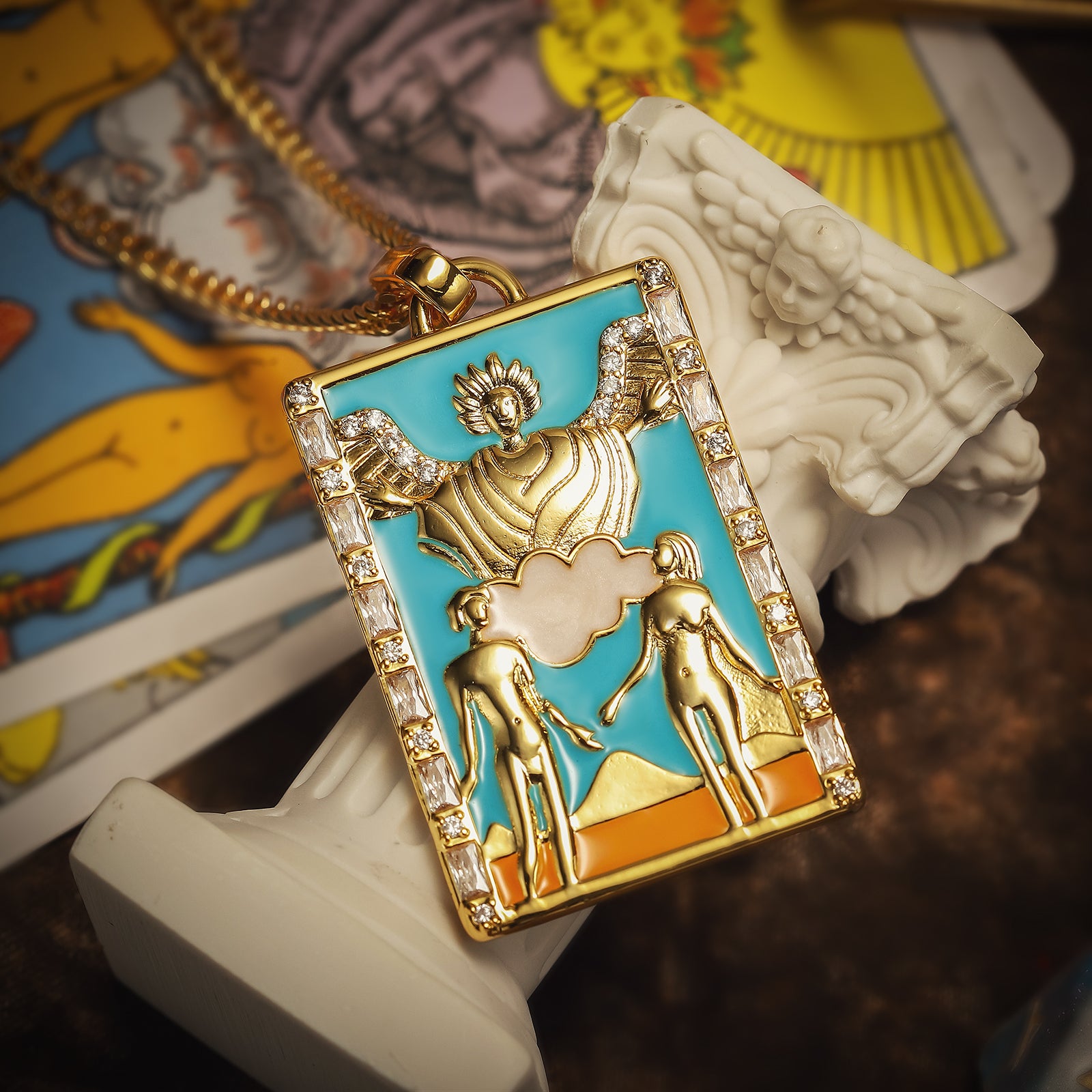 Lovers Tarot Gold Necklace