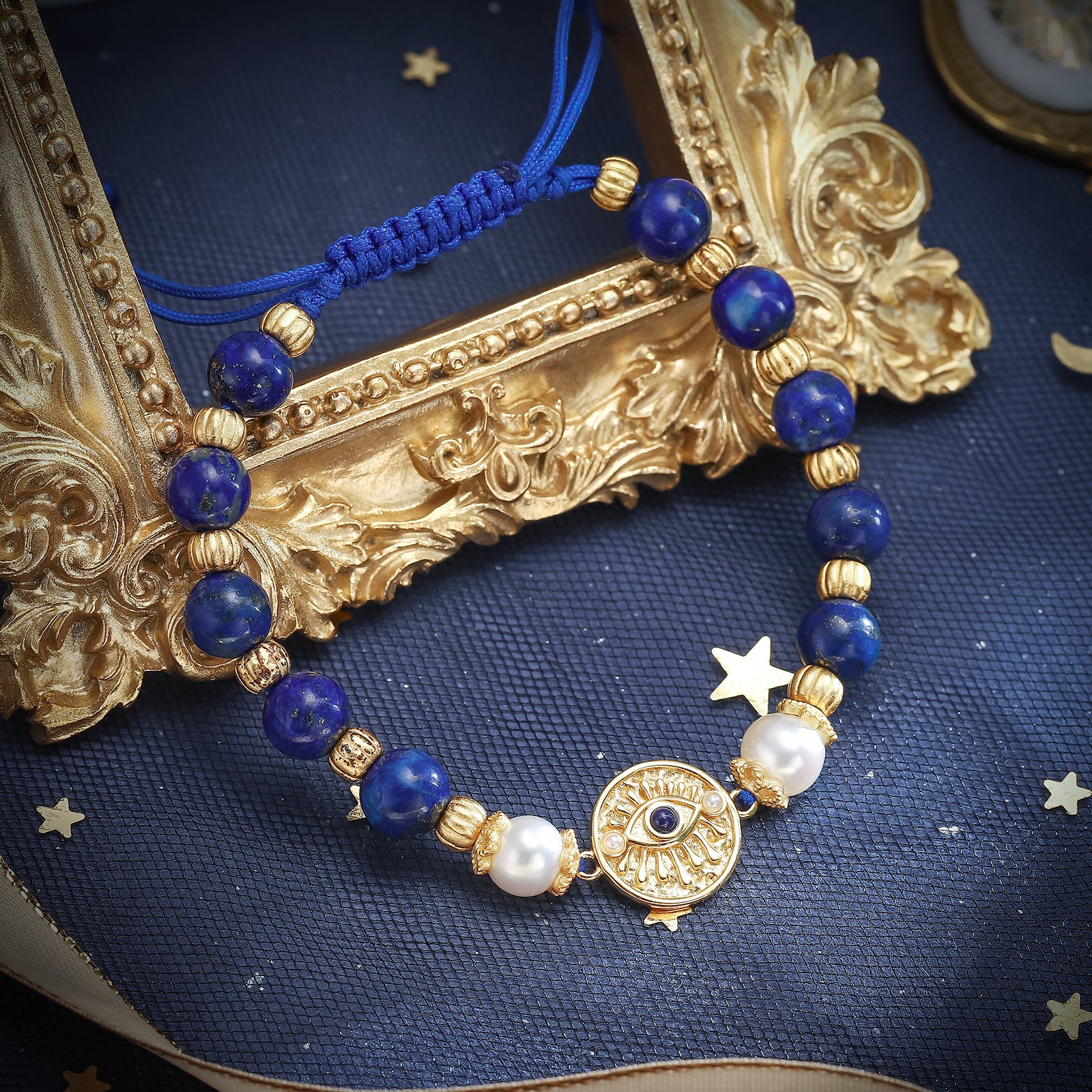 Evil Eye Blue Seed Beads Bracelet