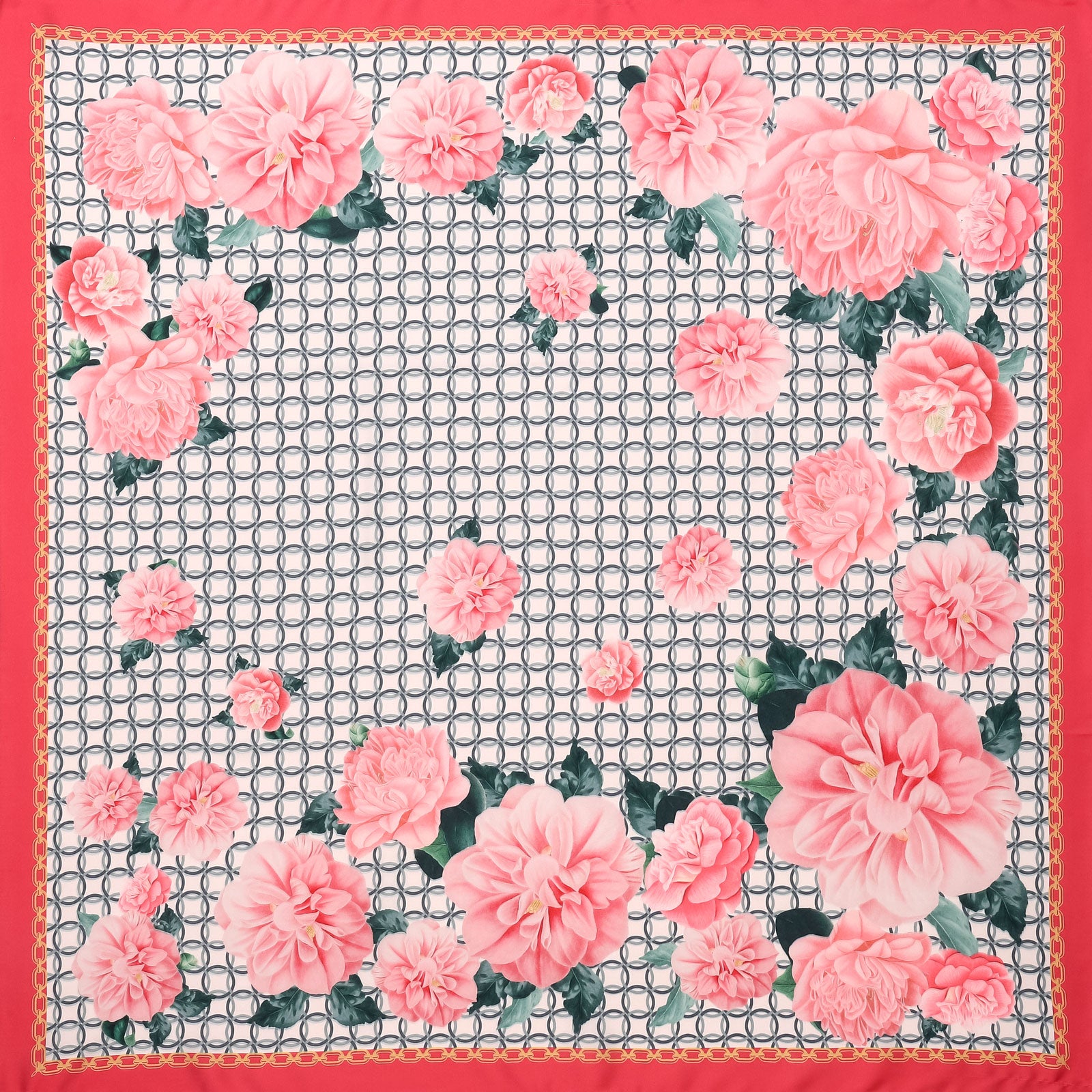 Selenichast Pink Blooming Square Silk Scarf