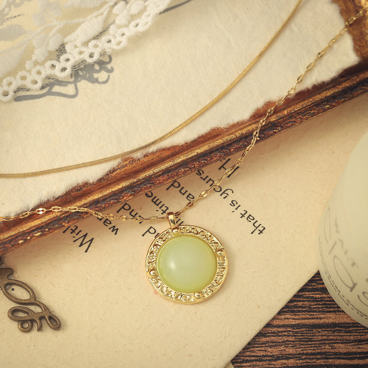 Green Gemstone Layered Necklace