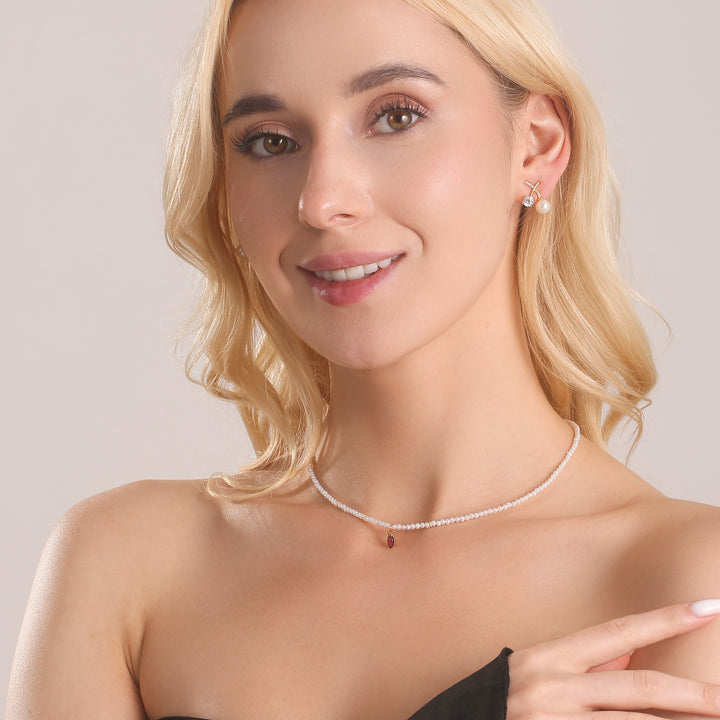 Amethyst Pearl Necklace For Her